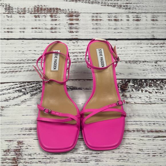 Steve Madden Women's Zarya Heeled Sandal pink Leath Size 7.5 - Picture 4 of 8